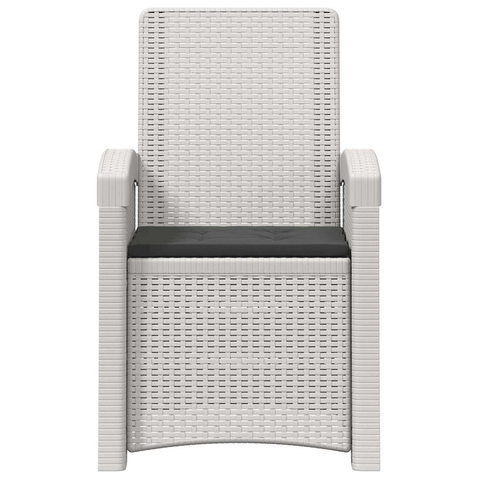 Scaun de grădină reclinabil aspect rattan Alb și antracit PP WALTI