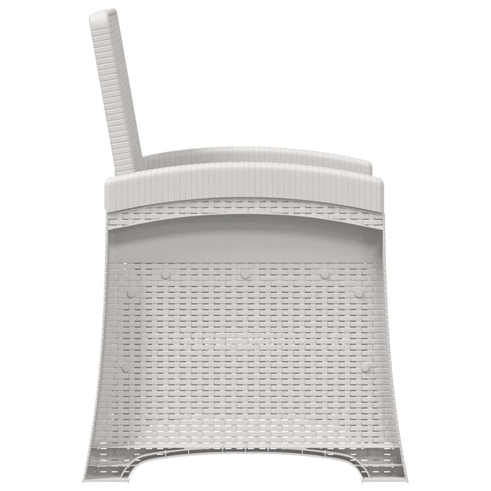 Scaun de grădină reclinabil aspect rattan Alb și antracit PP WALTI