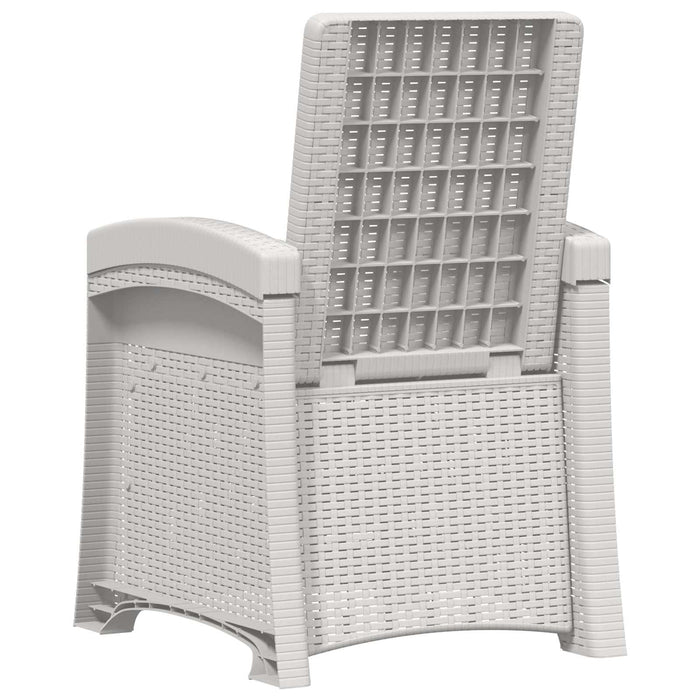 Scaun de grădină reclinabil aspect rattan Alb și gri deschis PP WALTI