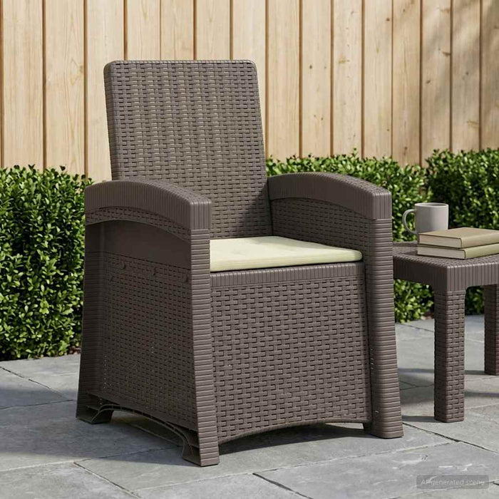 Scaun de grădină reclinabil aspect rattan Gri deschis și Crem WALTI