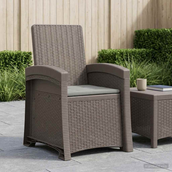 Scaun de grădină reclinabil aspect rattan Gri deschis PP WALTI