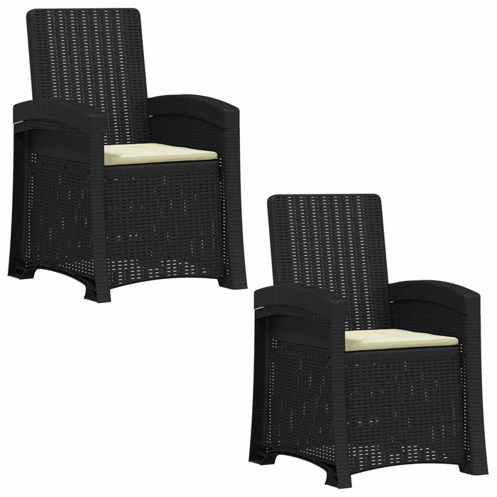 Scaun de grădină reclinabil aspect rattan 2 pcs WALTI