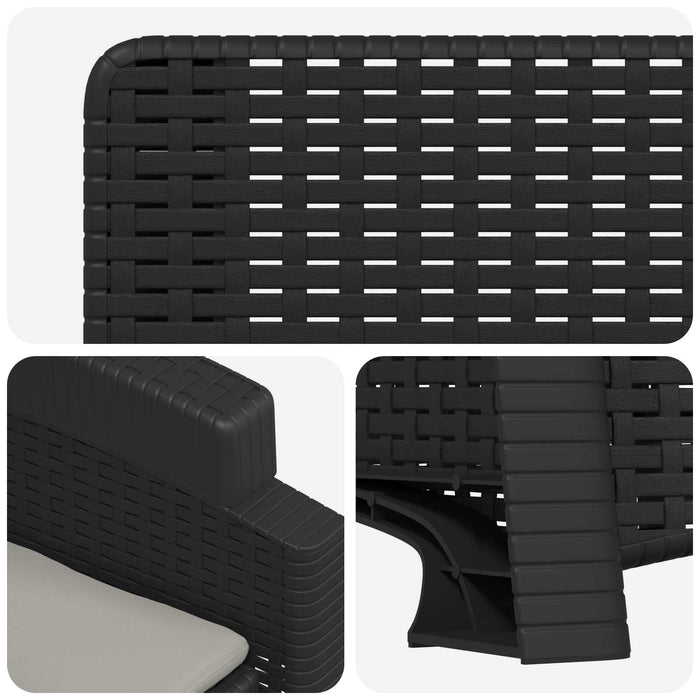 Scaun de grădină reclinabil aspect rattan 2 pcs WALTI