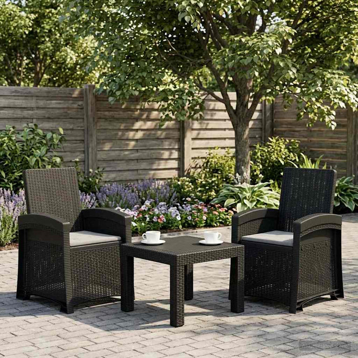 Scaun de grădină reclinabil aspect rattan 2 pcs WALTI