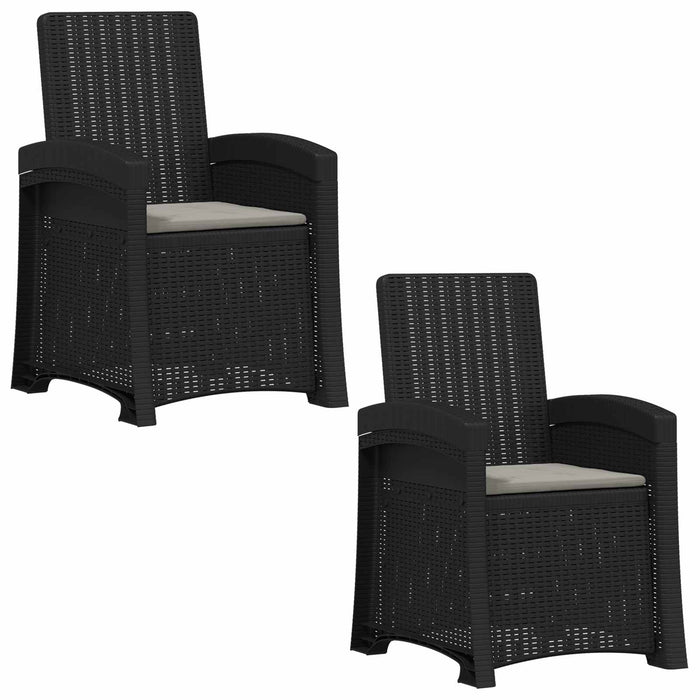 Scaun de grădină reclinabil aspect rattan 2 pcs WALTI