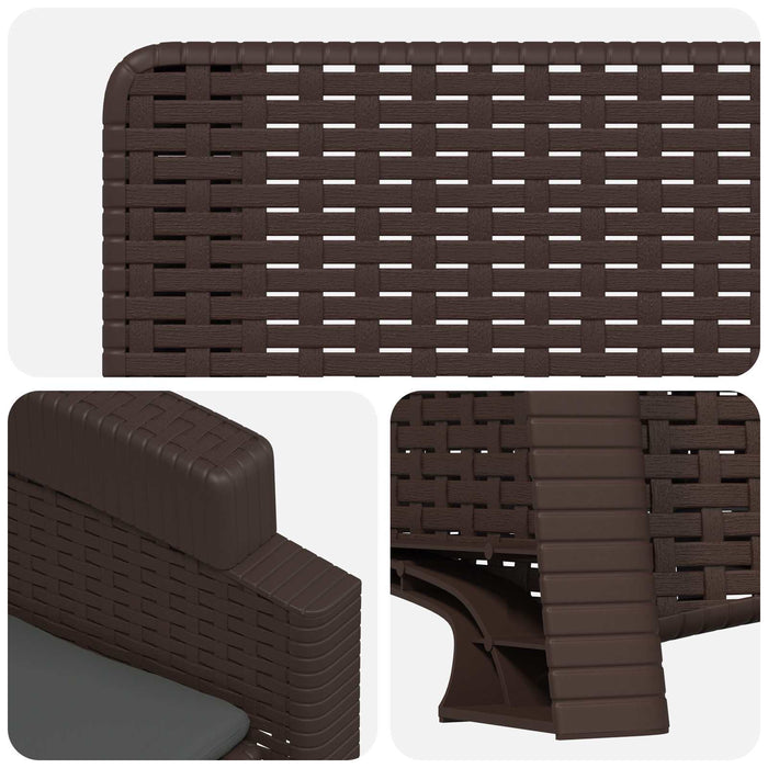 Scaun de grădină reclinabil aspect rattan 2 pcs WALTI