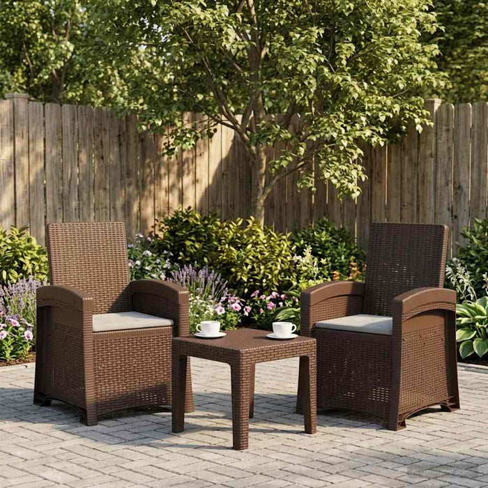 Scaun de grădină reclinabil aspect rattan 2 pcs WALTI