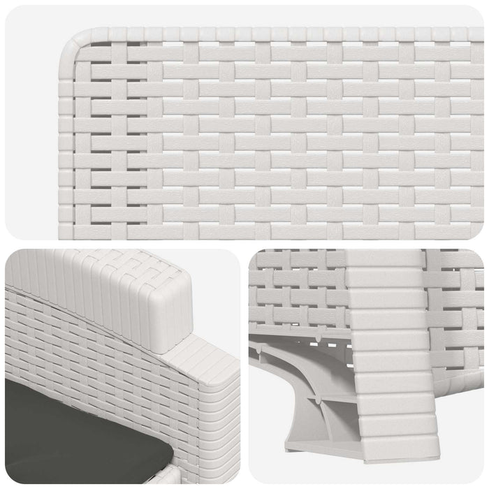 Scaun de grădină reclinabil aspect rattan 2 pcs Alb și antracit WALTI