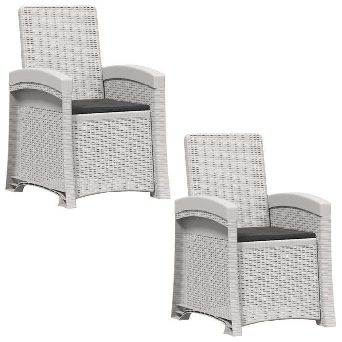 Scaun de grădină reclinabil aspect rattan 2 pcs Alb și antracit WALTI