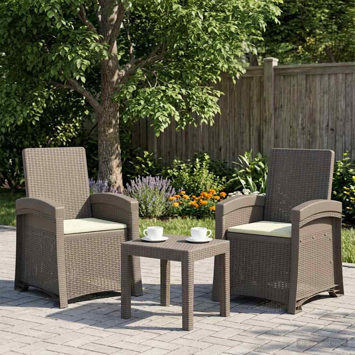 Scaun de grădină reclinabil aspect rattan 2 pcs WALTI