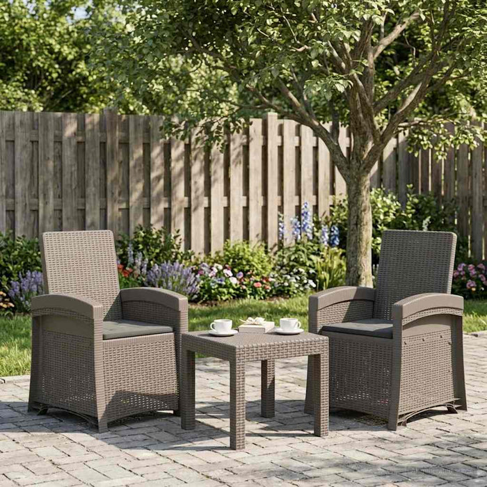 Scaun de grădină reclinabil aspect rattan 2 pcs WALTI