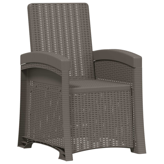 Scaun de grădină reclinabil aspect rattan 2 pcs Gri deschis PP WALTI