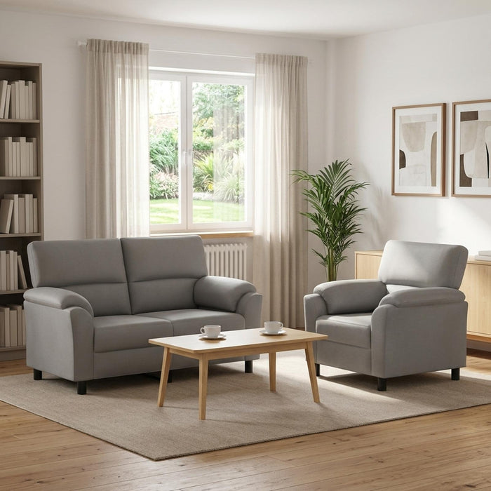 Set de canapea 2 pcs Gri deschis Catifea WALTI