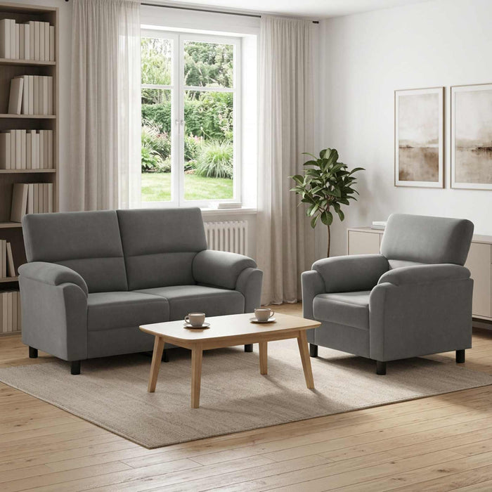 Set de canapea 2 pcs Gri închis Catifea WALTI