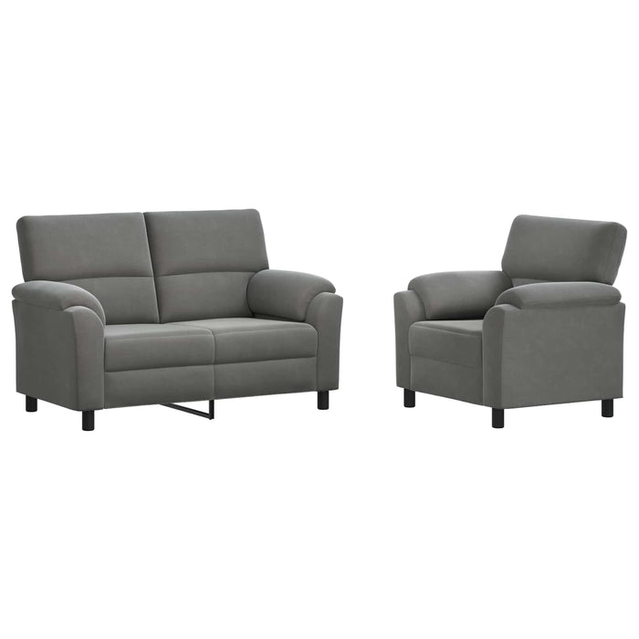 Set de canapea 2 pcs Gri închis Catifea WALTI