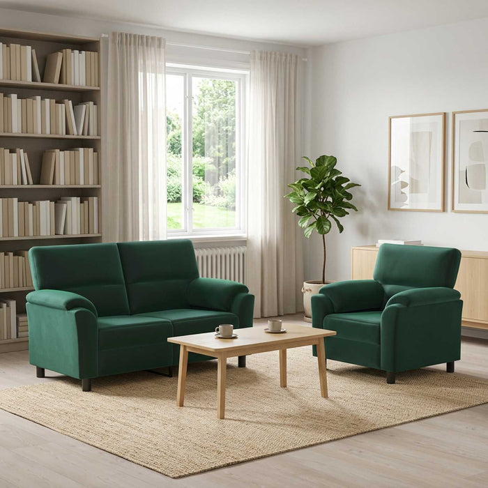Set de canapea 2 pcs Verde închis Catifea WALTI