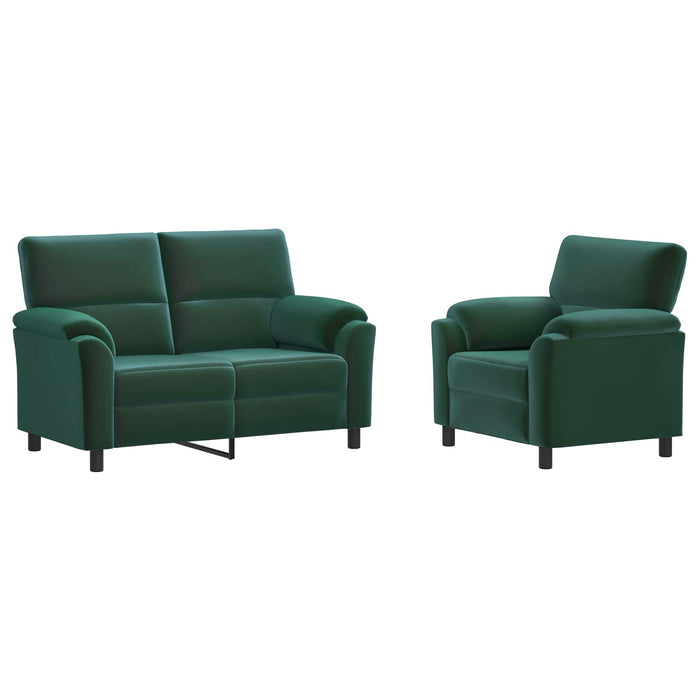 Set de canapea 2 pcs Verde închis Catifea WALTI