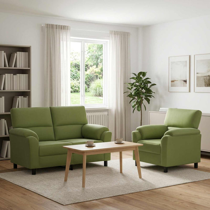 Set de canapea 2 pcs Verde deschis Catifea WALTI
