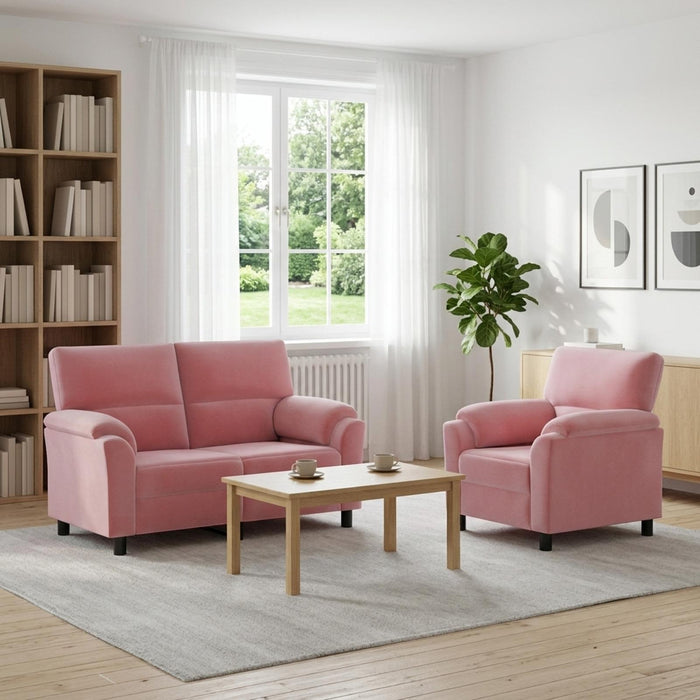 Set de canapea 2 pcs Roz Catifea WALTI