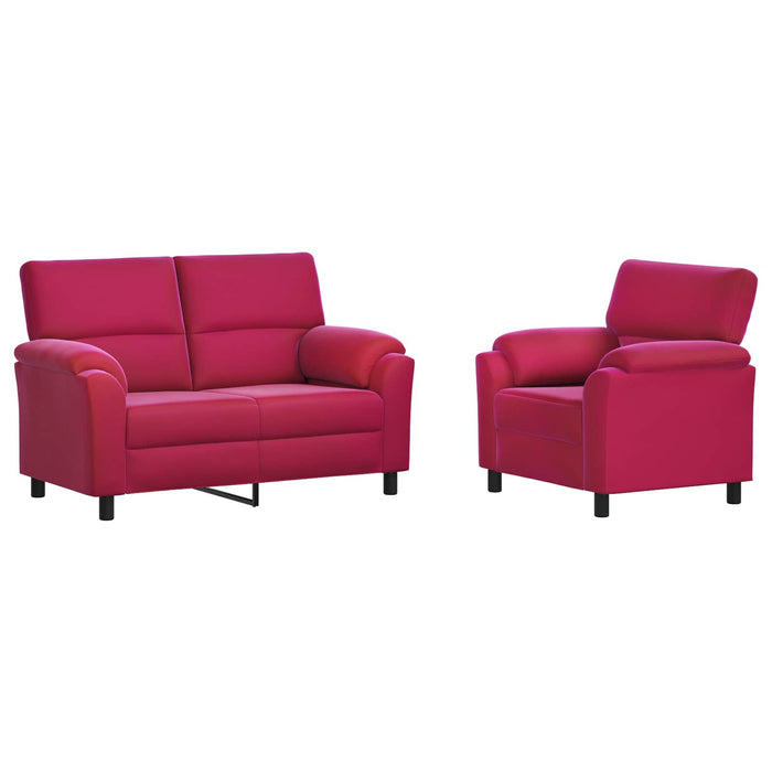 Set de canapea 2 pcs Roșu Vin Catifea WALTI