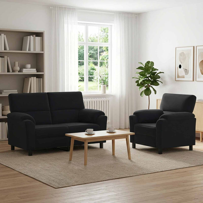 Set de canapea 2 pcs Negru Catifea WALTI