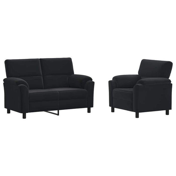 Set de canapea 2 pcs Negru Catifea WALTI