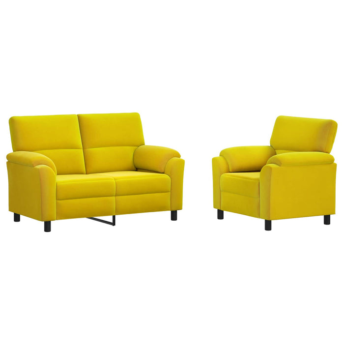 Set de canapea 2 pcs Galben Catifea WALTI