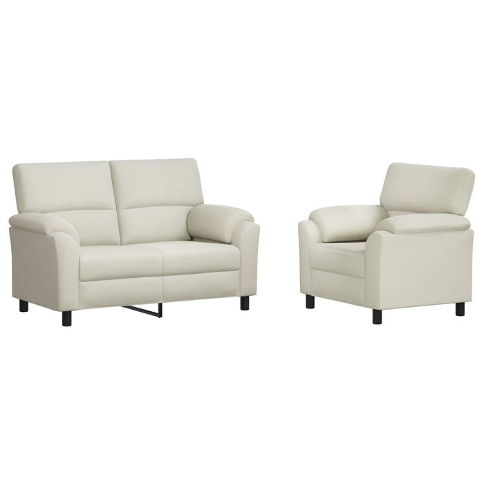 Set de canapea 2 pcs Crem Catifea WALTI