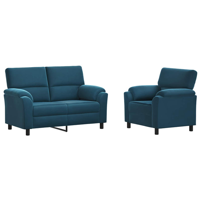 Set de canapea 2 pcs albastru Catifea WALTI