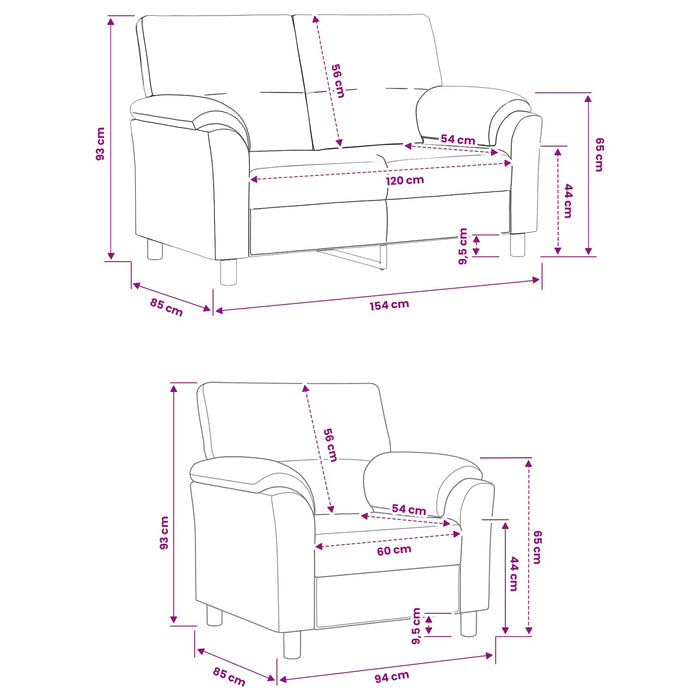 Set de canapea 2 pcs Turcoaz Catifea WALTI