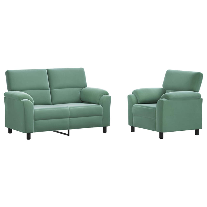 Set de canapea 2 pcs Verde Mării Catifea WALTI