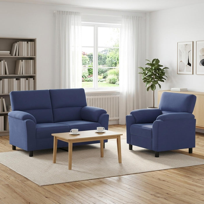 Set de canapea 2 pcs Albastru Poliție Catifea WALTI