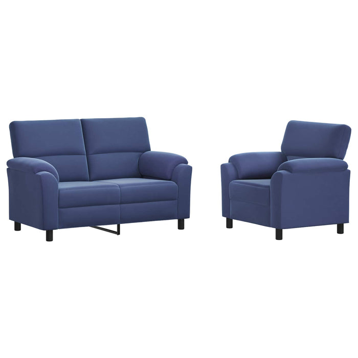 Set de canapea 2 pcs Albastru Poliție Catifea WALTI