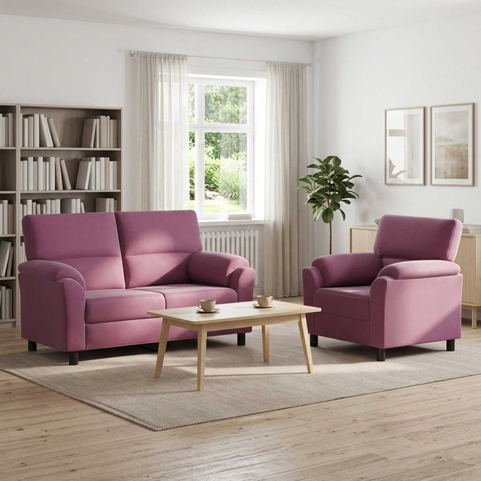 Set de canapea 2 pcs Violet Catifea WALTI