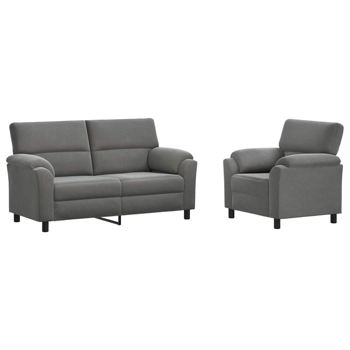 Set de canapea 2 pcs Gri închis Catifea WALTI