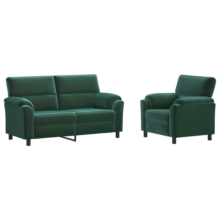 Set de canapea 2 pcs Verde închis Catifea WALTI