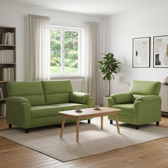 Set de canapea 2 pcs Verde deschis Catifea WALTI