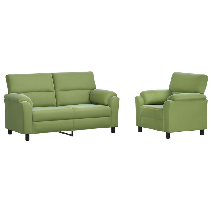 Set de canapea 2 pcs Verde deschis Catifea WALTI