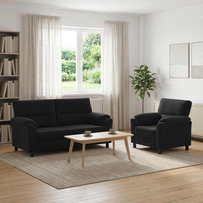 Set de canapea 2 pcs Negru Catifea WALTI