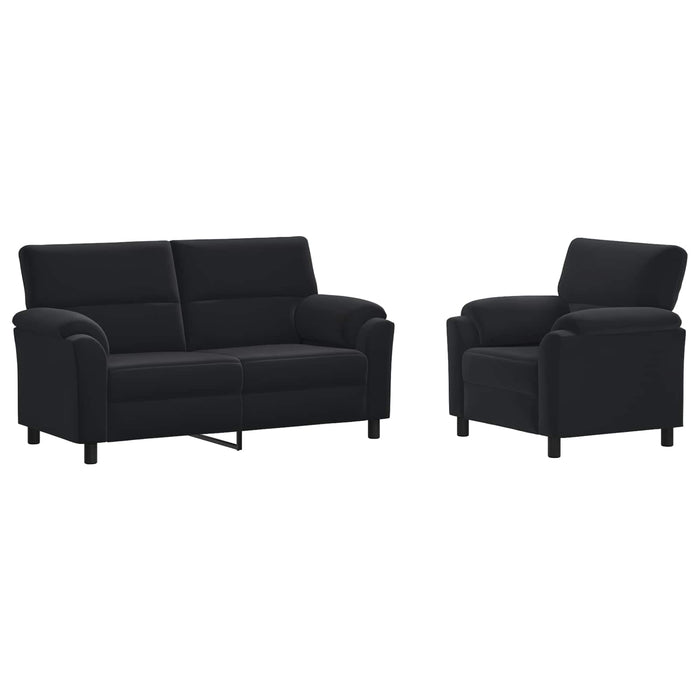 Set de canapea 2 pcs Negru Catifea WALTI