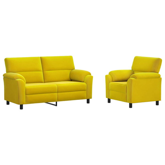 Set de canapea 2 pcs Galben Catifea WALTI