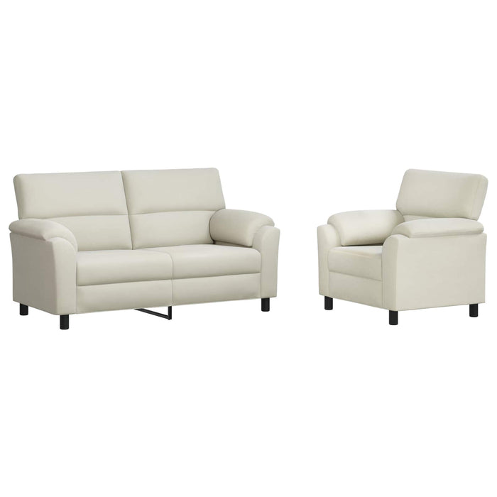 Set de canapea 2 pcs Crem Catifea WALTI