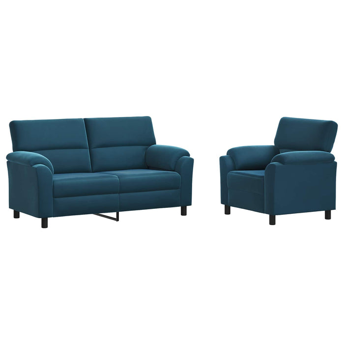Set de canapea 2 pcs albastru Catifea WALTI