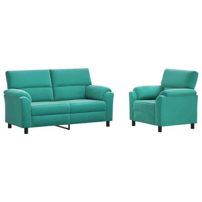 Set de canapea 2 pcs Turcoaz Catifea WALTI