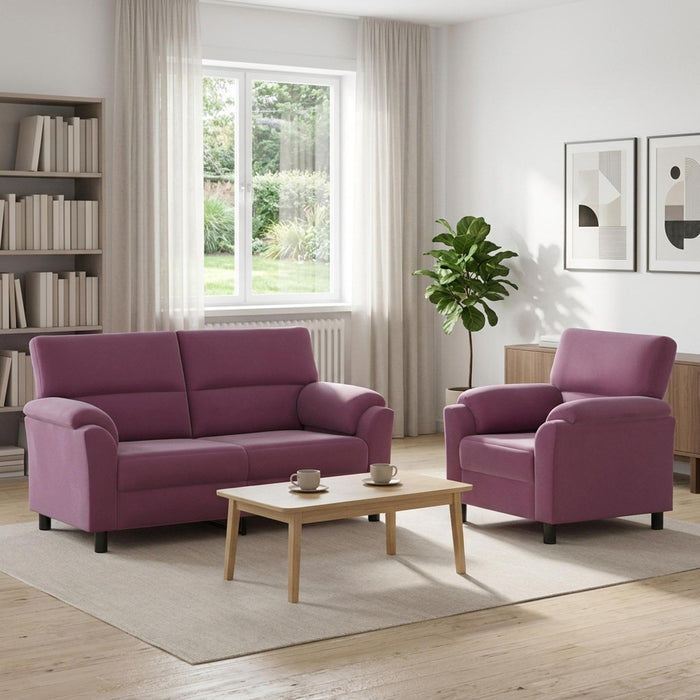 Set de canapea 2 pcs Violet Catifea WALTI