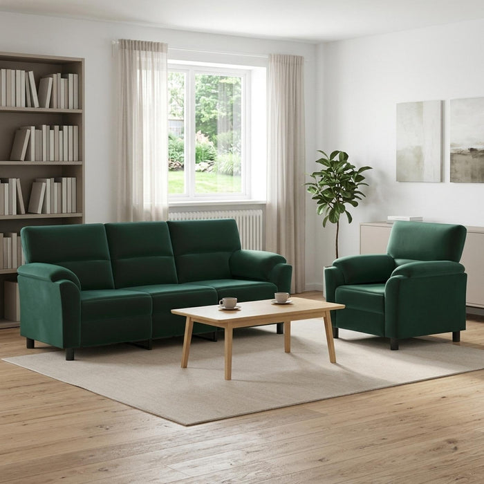 Set de canapea 2 pcs Verde închis Catifea WALTI