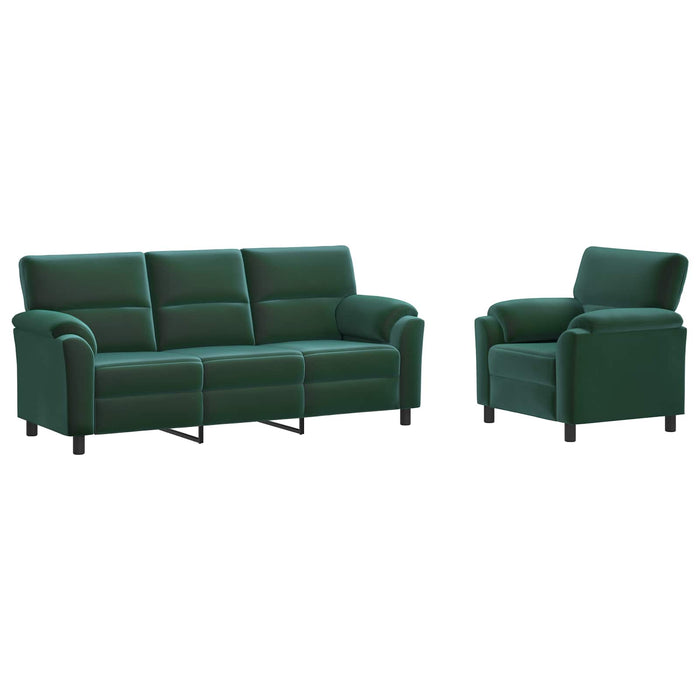 Set de canapea 2 pcs Verde închis Catifea WALTI