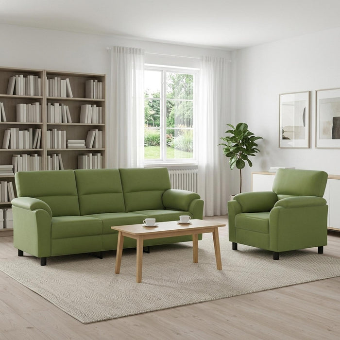 Set de canapea 2 pcs Verde deschis Catifea WALTI