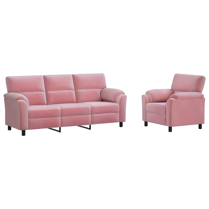 Set de canapea 2 pcs Roz Catifea WALTI