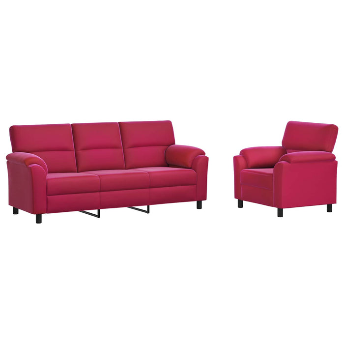 Set de canapea 2 pcs Roșu Vin Catifea WALTI